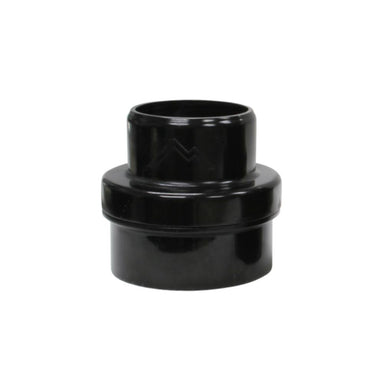 Black plastic fitting on a white background