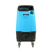 Blue and black industrial cleaning machine on a white background