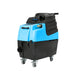 Blue and black industrial cleaning machine on a white background
