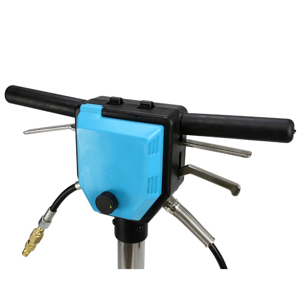 Blue and black pressure washer gun on a white background