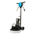 Floor polishing machine with blue control panel on a white background