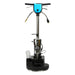 Floor cleaning machine with blue handle on a white background