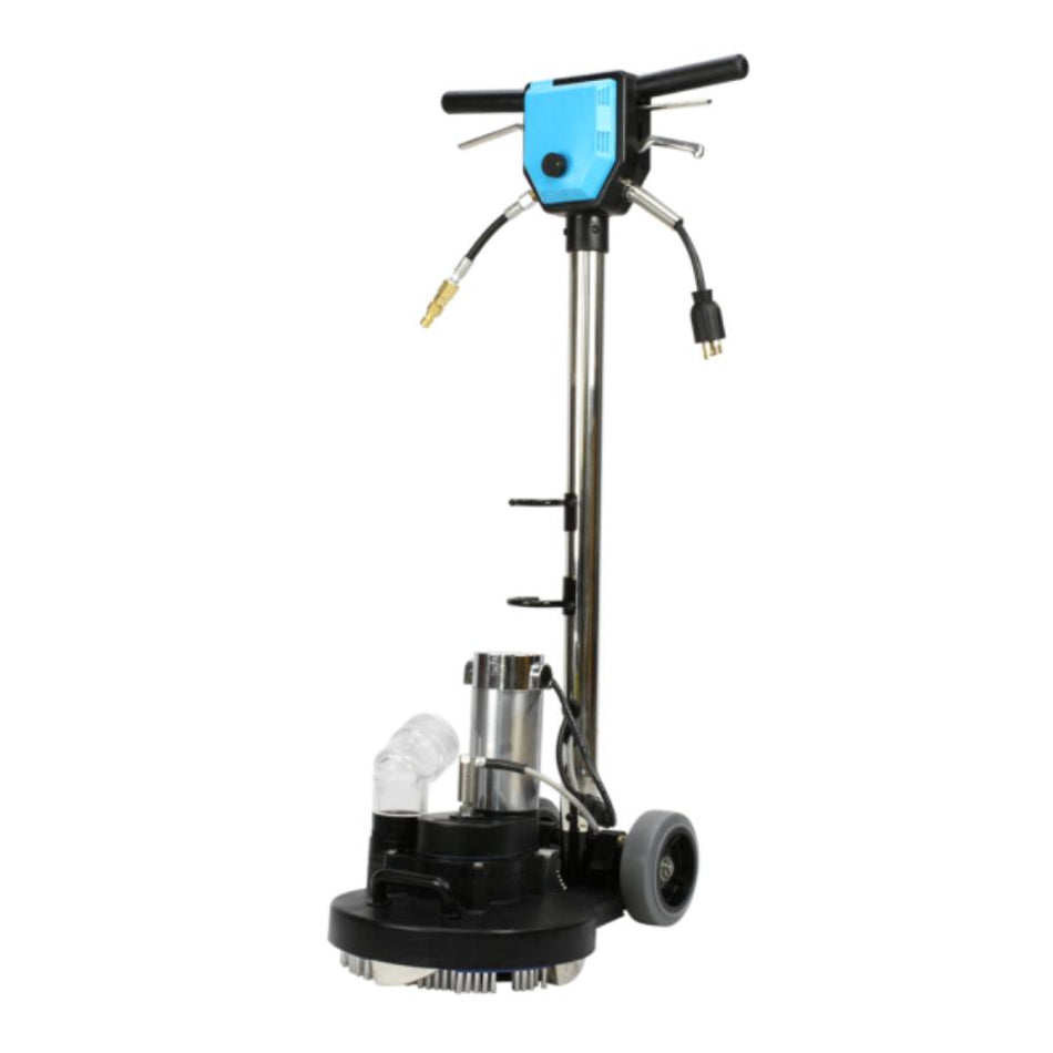 Mytee-TREX-JR Floor polishing machine with blue handle on a white background