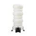 White inflatable tube with a black valve on a white background