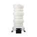 White inflatable cushion with black base on a white background