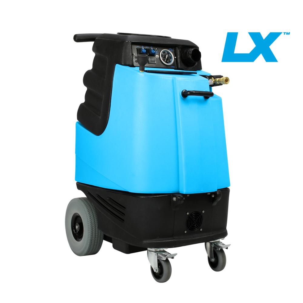 Blue Mytee 1005LX  cleaning machine with black accents on a white background, featuring the LX logo.