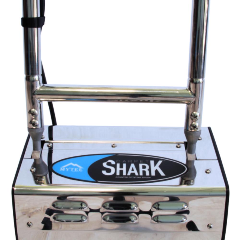 Mytee_CRB_Carpet_Shark Metal Carpet roller with 'Shark' logo on a white background