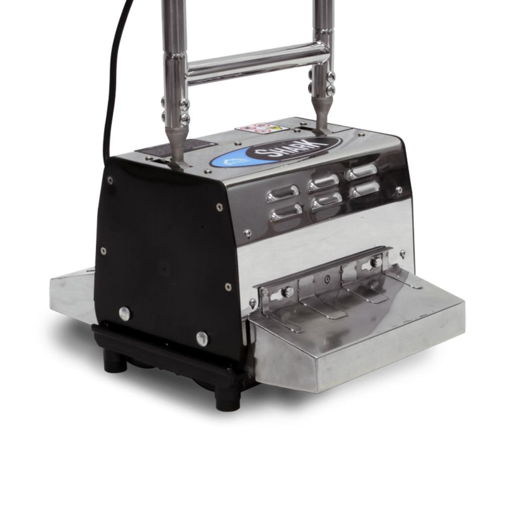 Mytee_Carpet_Shark carpet rolling machine with shark branding on a white background