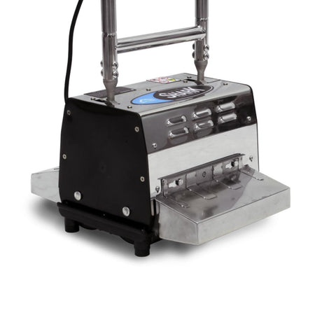Mytee_Carpet_Shark carpet rolling machine with shark branding on a white background