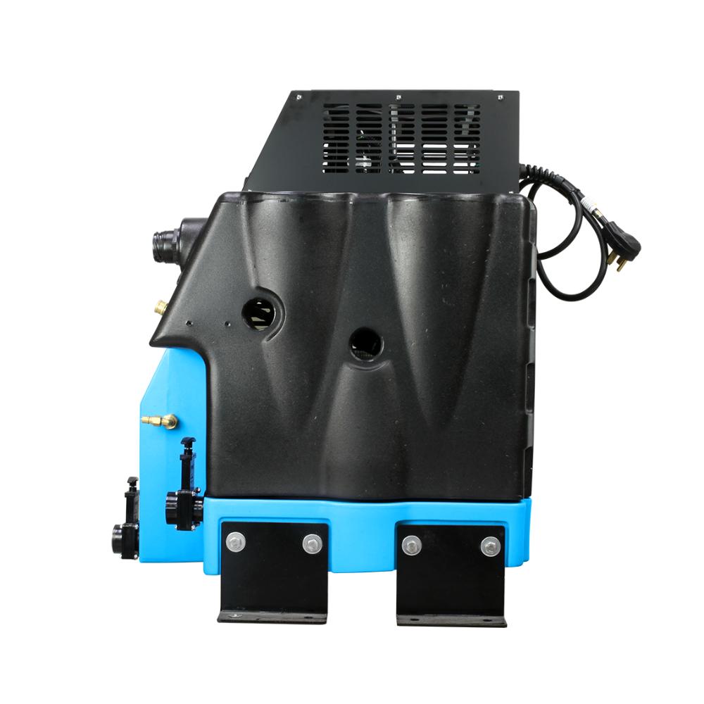 mytee escape electric truckmount Black and blue industrial machine on a white background