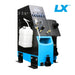 Mytee escape lx plus Blue and black truck mount machine with a white container on a white background, featuring the 'LX' logo.