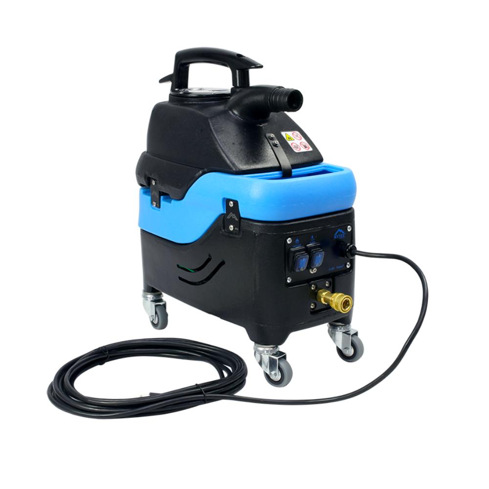 Mytee s-300h tempo heated extractor Black and blue pressure washer on a white background.