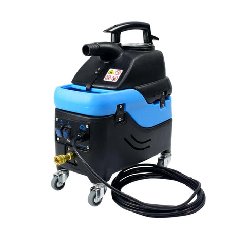 Mytee s300h tempo heated extractor Blue and black industrial cleaning machine on a white background