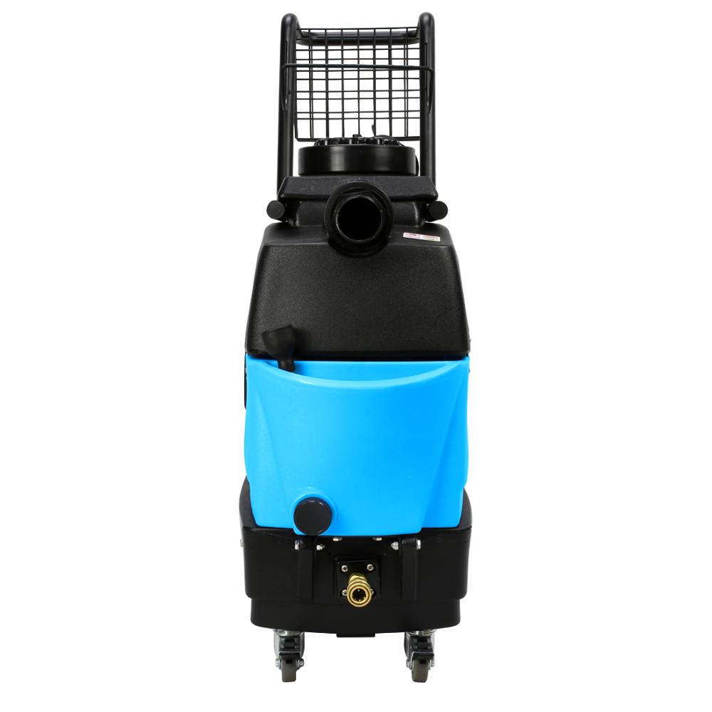 Blue and black cleaning machine on a white background