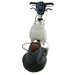 Standing floor scrubber with white water container attached to the handle
