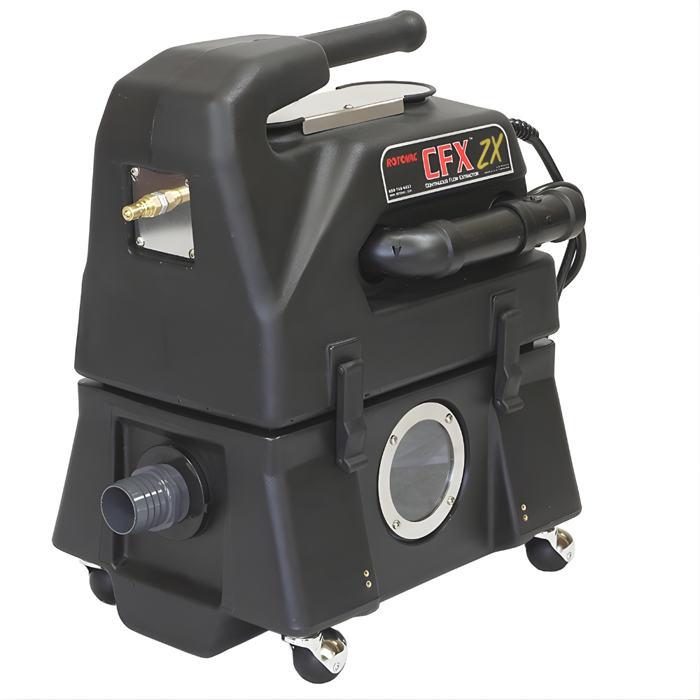 RotoVac Black Carpet Extractor with 'CFZ' branding on a white background