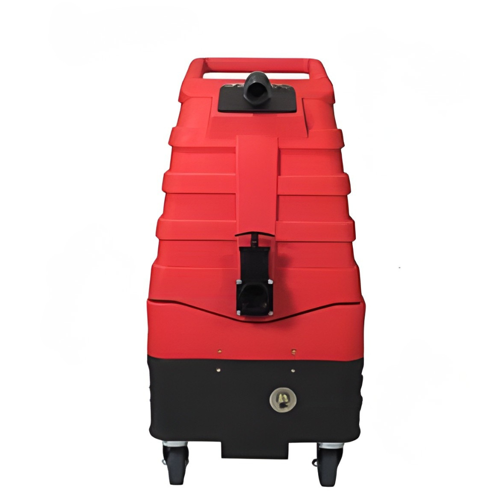 RotoVac Monsoon Front Red and black industrial vacuum cleaner on a white background