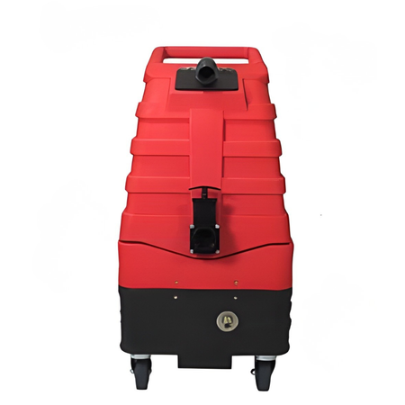 RotoVac Monsoon Front Red and black industrial vacuum cleaner on a white background