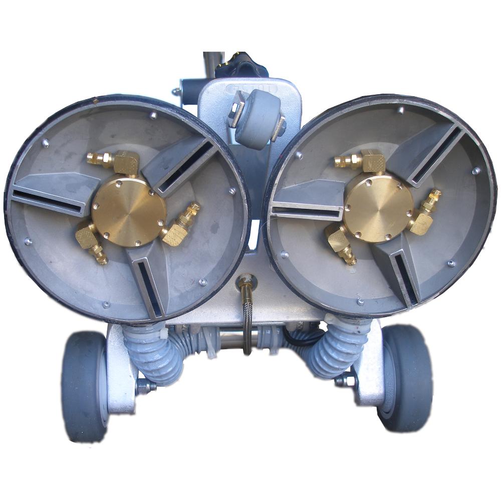 RotoVac Power Wand Bottom two large circular components and gold-colored centers on a white background