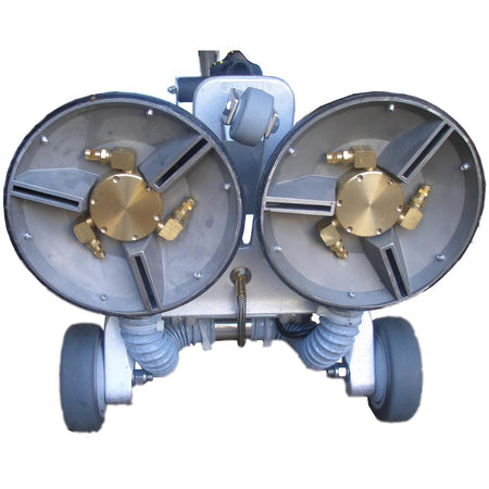 RotoVac Power Wand Bottom two large circular components and gold-colored centers on a white background