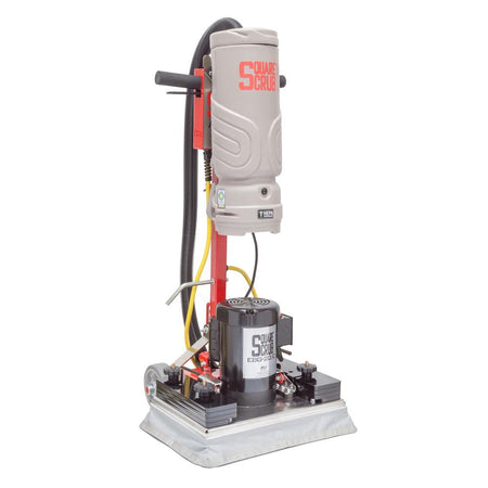 Square Scrub Pivot floor scrubber and vacuum attachment on a white background 