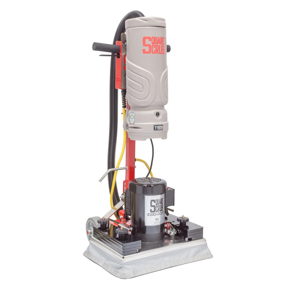 Square Scrub Pivot floor scrubber and vacuum attachment on a white background 