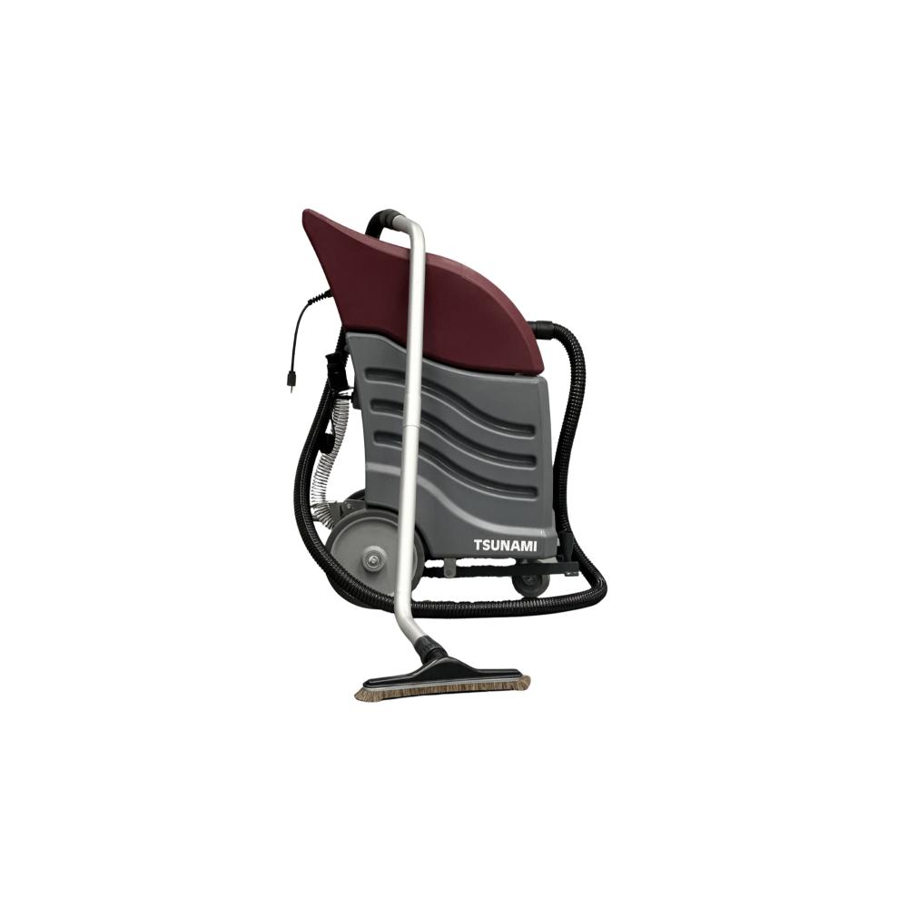 right side view of push squeegee vacuum with hose and wand attachment