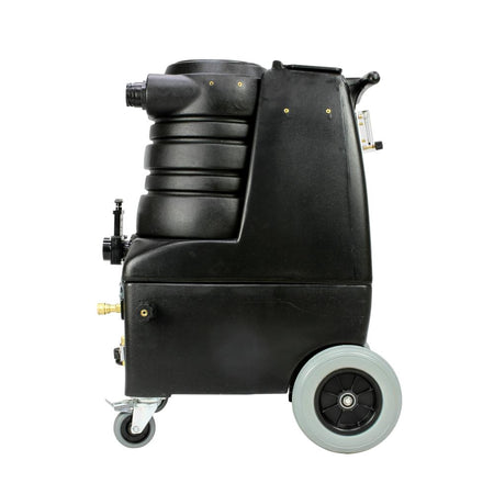 breeze carpet cleaner with heat Black industrial cleaning machine with wheels on a white background