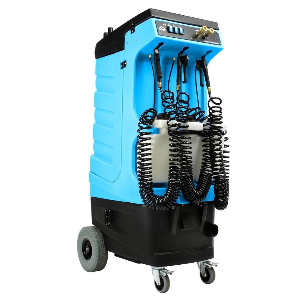 mytee extractor 80 120 Blue and black pressure washer with hoses on a white background