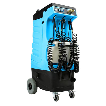 mytee extractor 80 120 Blue and black pressure washer with hoses on a white background