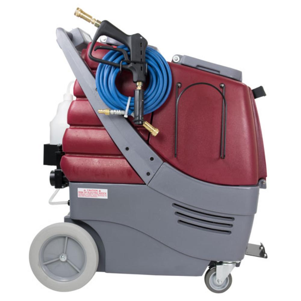 right side holder for black spray gun attachment and blue hose for total restroom system.