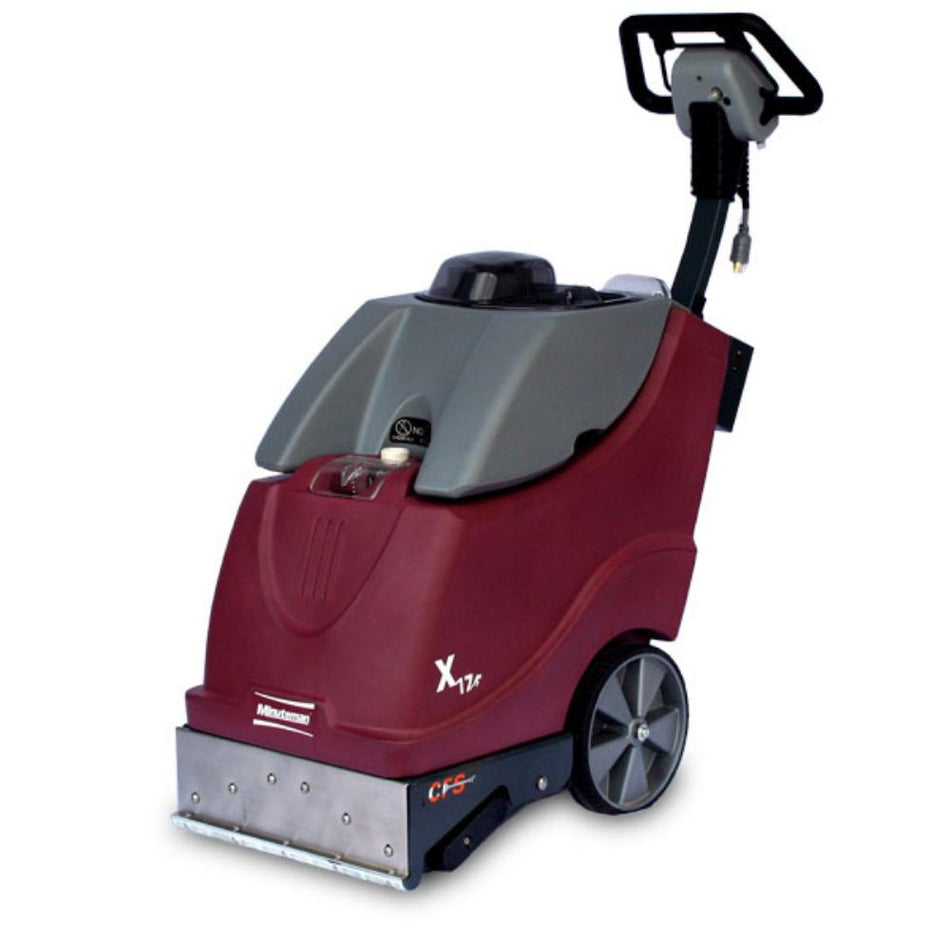Red and grey push carpet cleaning extractor